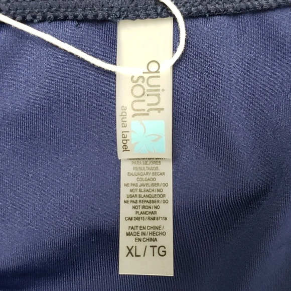 Quint Soul Exuma Navy  Floral Mid & Hi Rise Bikini Bottom Full Rear Size XL - Picture 12 of 15